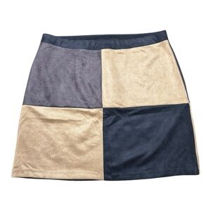 Sabrina Lauren Y2k Color Block Retro Chic Brown Fall Skirt